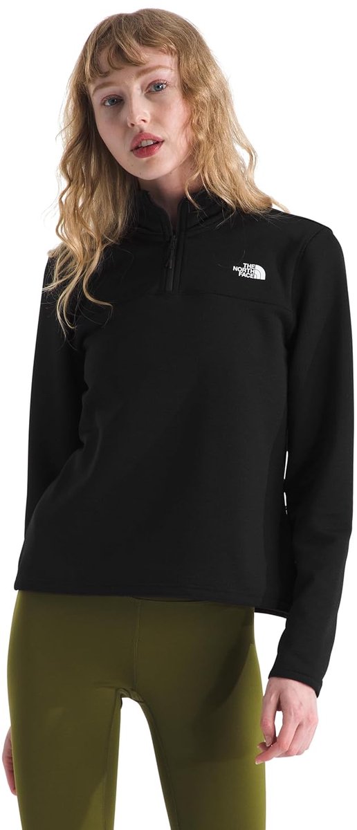 The North Face W Cedar Trail Grid Fleece 1 - 4 Zip Jacket Pull d'extérieur pour femme - Noir Tnf
