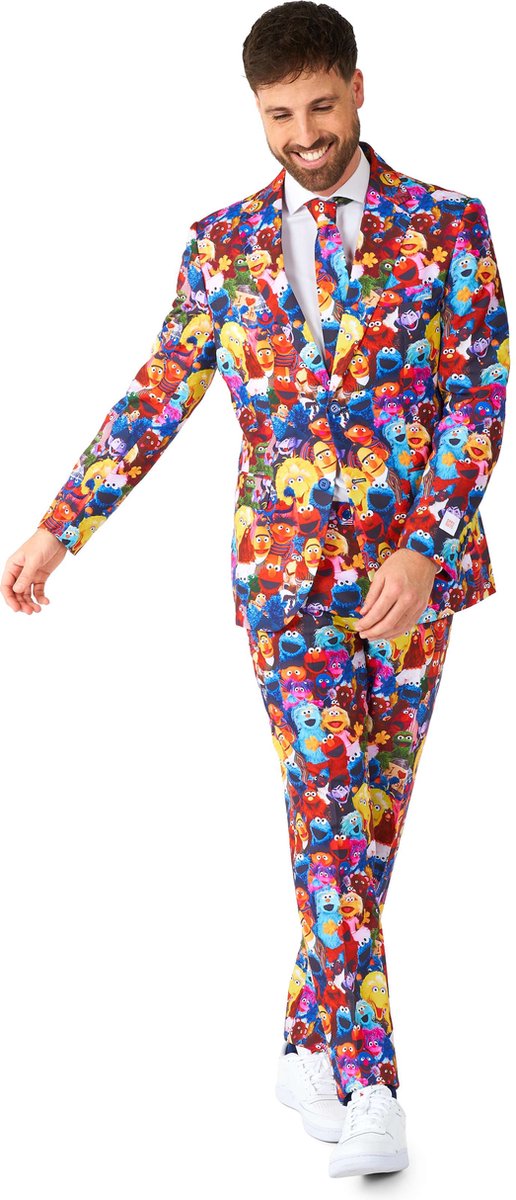 Opposuits Sesame Street™ - costume pour homme - vêtements de carnaval - comprenant un pantalon, un blazer et une cravate - multicolore - taille : eu 62