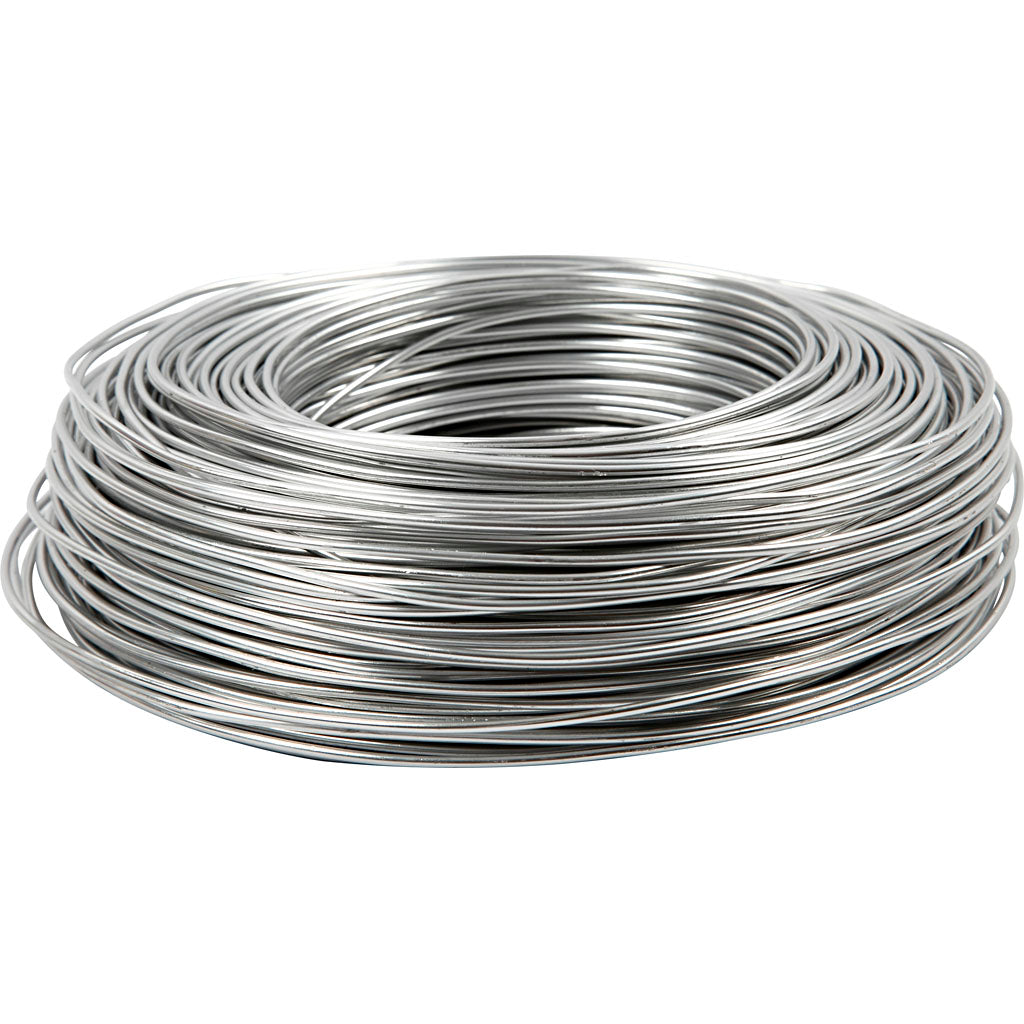 Creativ Company Alu Wire, rond, dikte 2 mm, argent, 100 m 1 rouleau