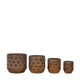 Ensemble de pots de fleurs Collections Naturelles 4 pièces en métal et plastique