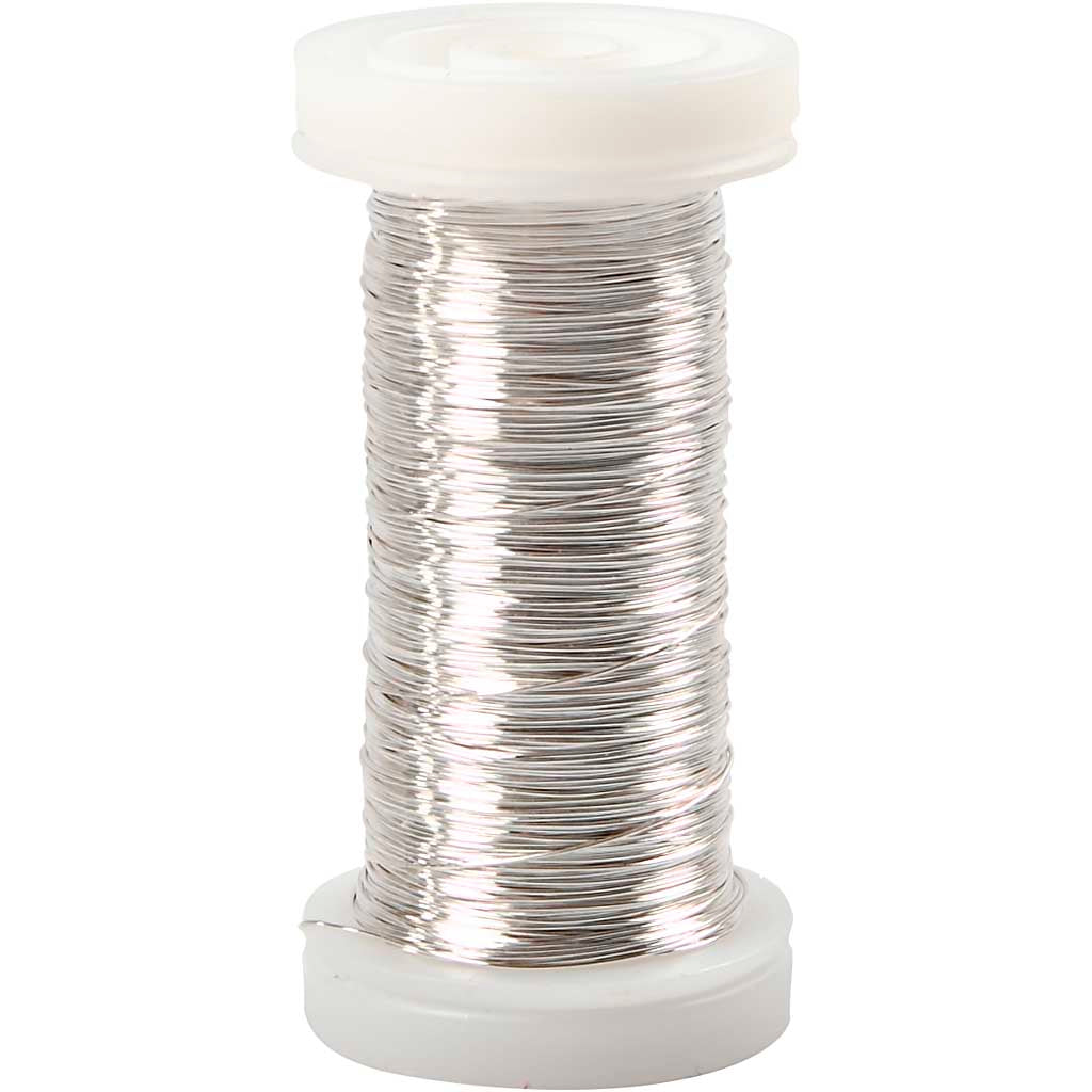 Fil argenté Creativ company, épaisseur 0,3 mm, argenté, 50 gr, 100 m 1 rouleau