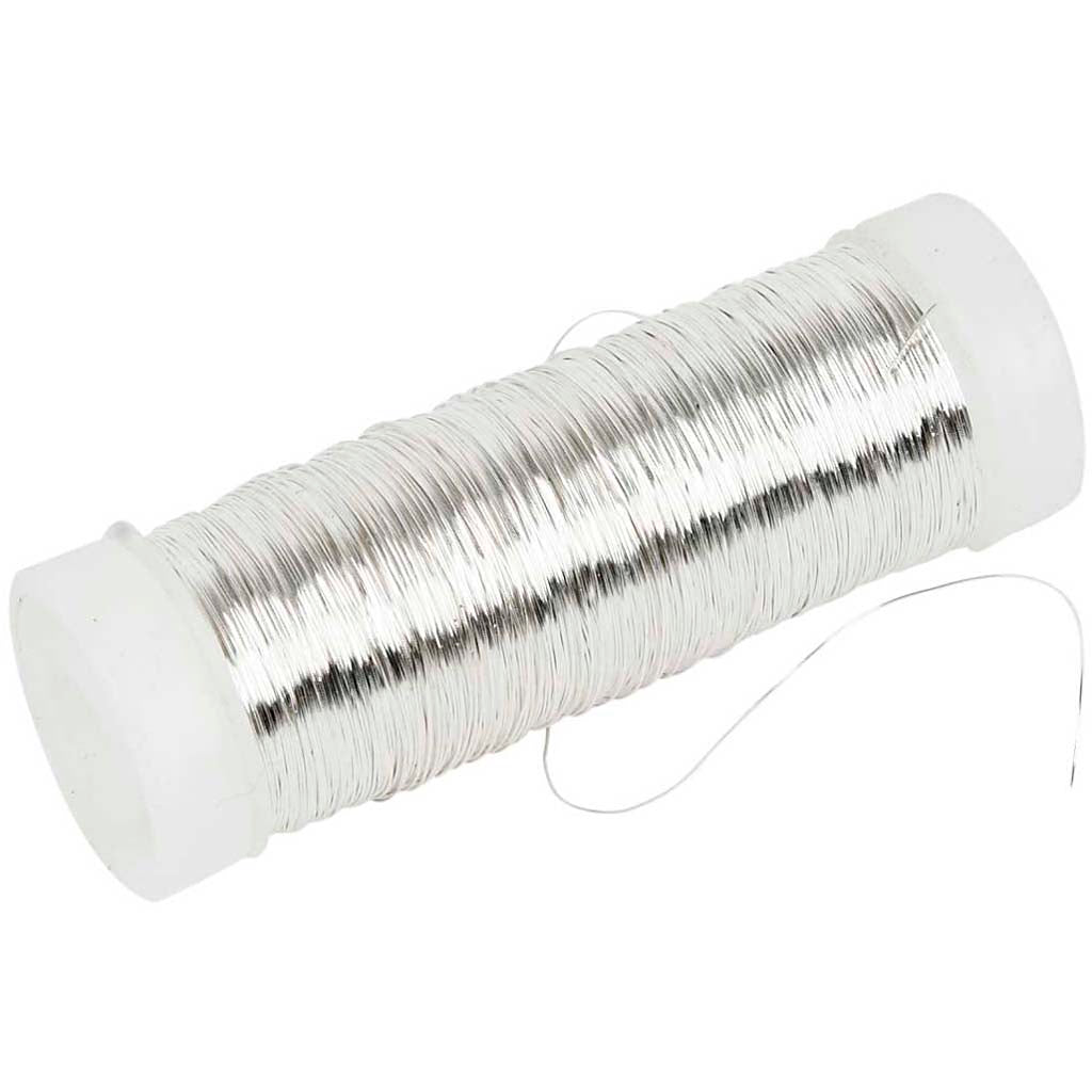 Fil argenté Creativ company, épaisseur 0,2 mm, argenté, 50 gr, 110 m 1 rouleau