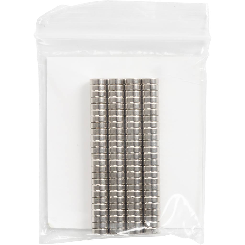 Creativ company aimants puissants « ndfeb », d 5 mm, épaisseur 2 mm, 100 pièces 1 boîte