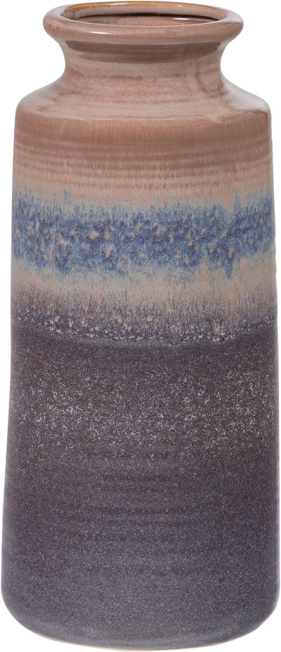 Vase décennies Woood xl ø17 cm - céramique - gris bleu - 38x17x17 cm