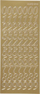 Creativ company autocollants, chiffres, feuille 10x23 cm, or, 1 feuille