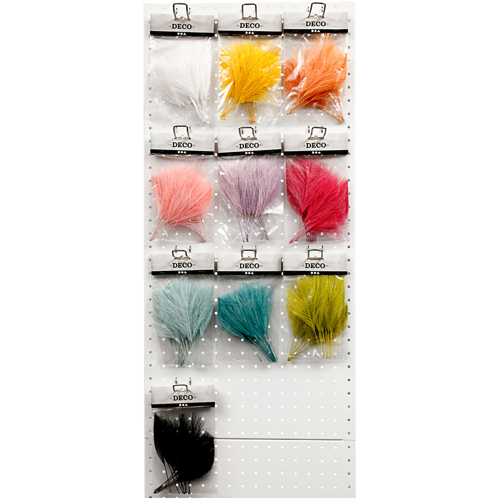 Plumes artificielles Creativ company, l: 15 cm, l: 8 cm, différentes couleurs, boîte 10x10 1 boîte
