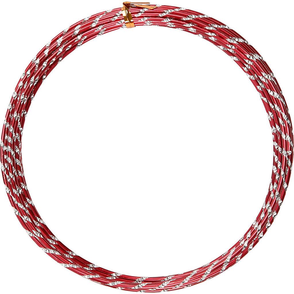 Fil d'aluminium Creativ company, diamanté, épaisseur 2 mm, rouge, 7 m 1 rouleau