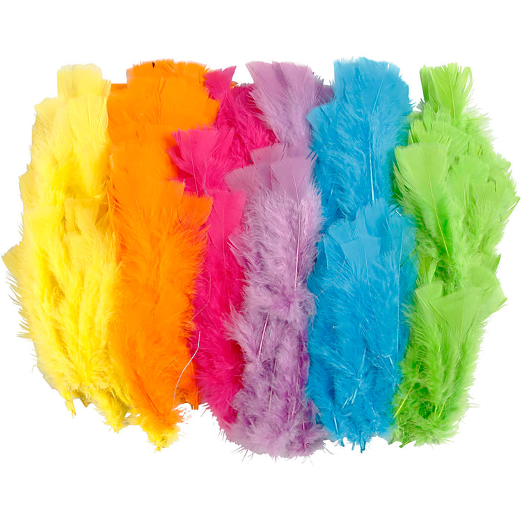 Plumes Creativ company, l: 11-17 cm, différentes couleurs, 144 boules 1 boîte