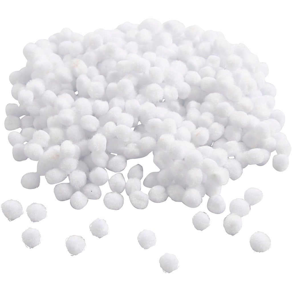 Pompons Creativ company, d 5 mm, blanc, 550 pièces 1 boîte