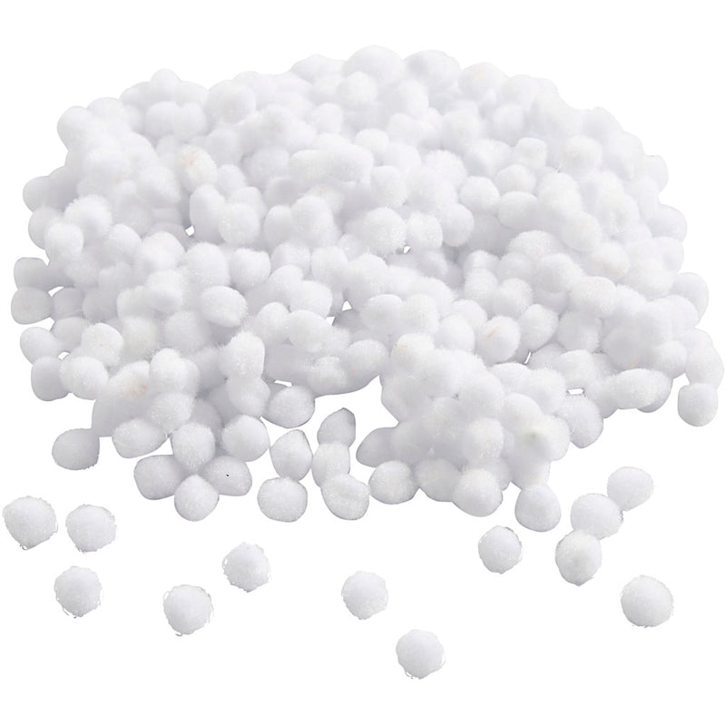 Pompons Creativ company, d 5 mm, blanc, 550 pièces 1 boîte