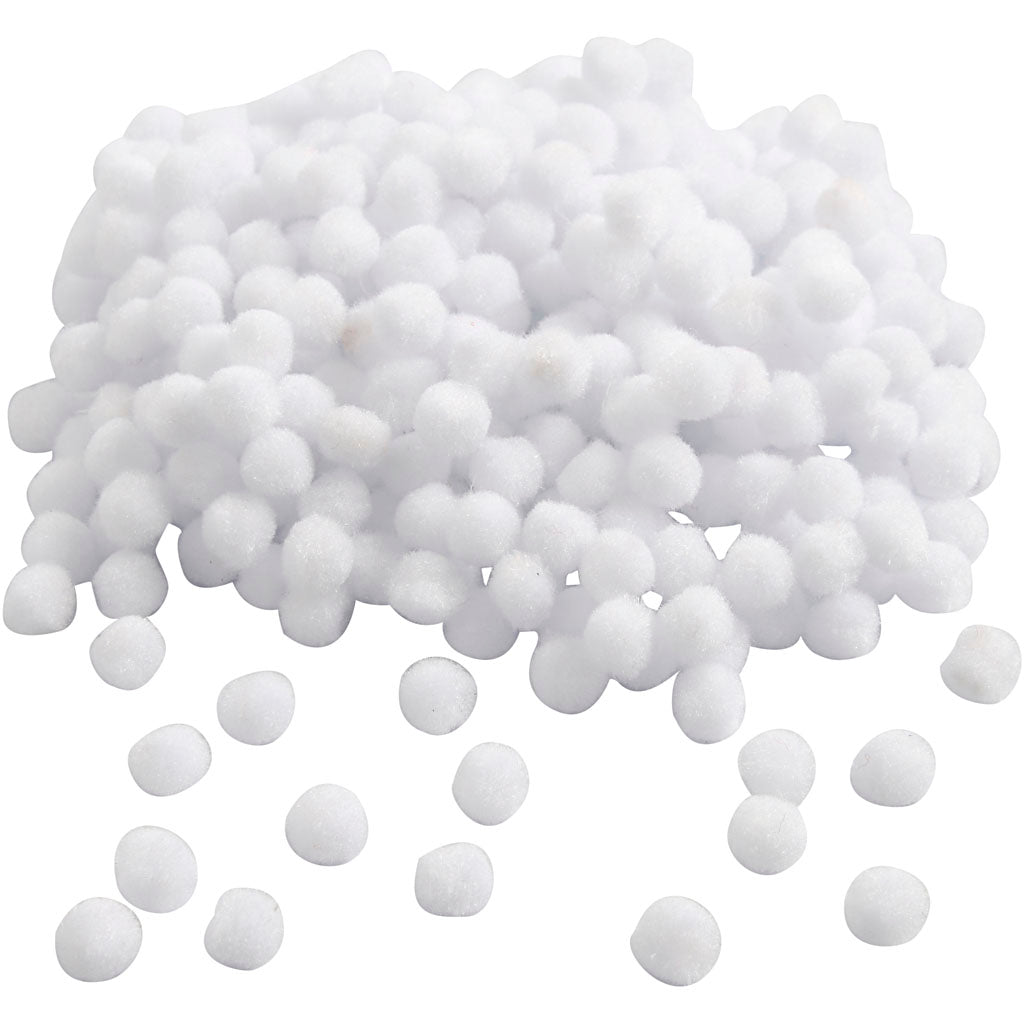 Pompons Creativ company, d 10 mm, blanc, 450 pièces 1 boîte