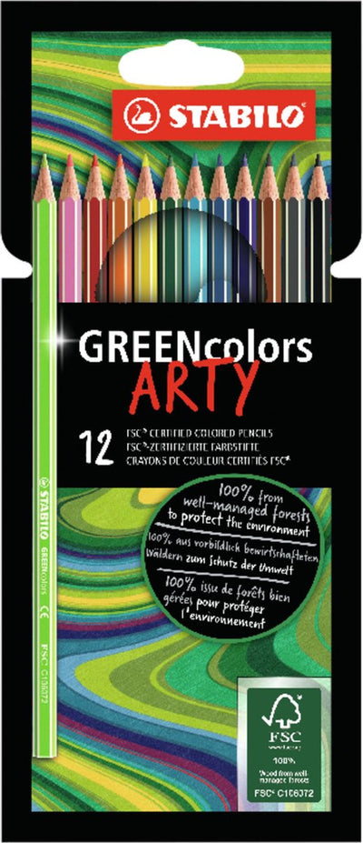Stabilo greencolors - Trousse à crayons de couleur arty certifiée FSC 12 couleurs