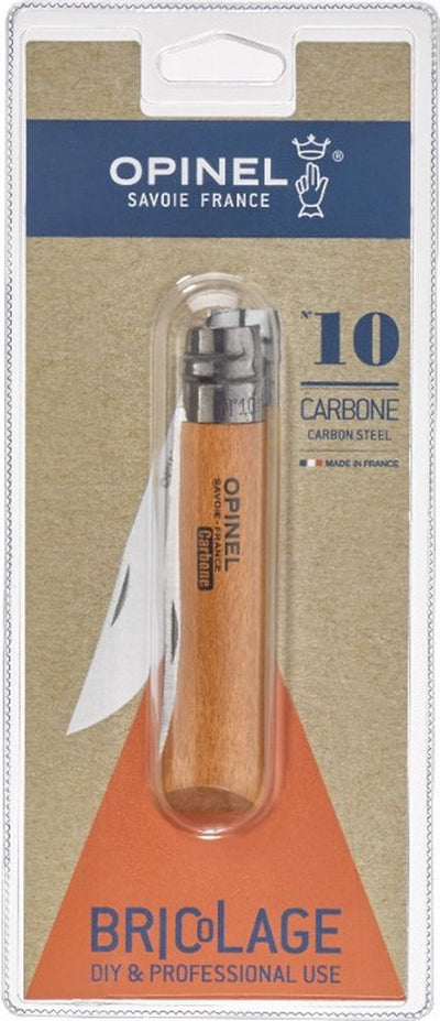 Couteau de poche Opinel n°10 - blister bois acier carbone