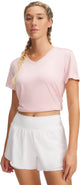 T-shirt de sport à manches courtes Under Armour Tech V-Twist pour femmes - rose