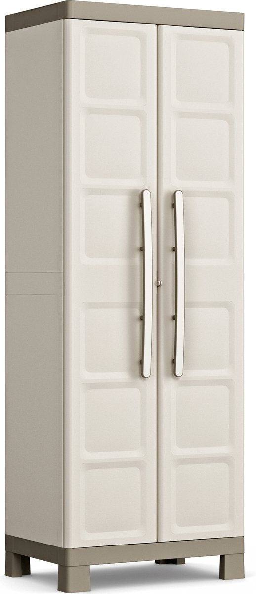 Keter armoire de rangement excellence haute - 4 étagères - 45x65x182cm - beige taupe