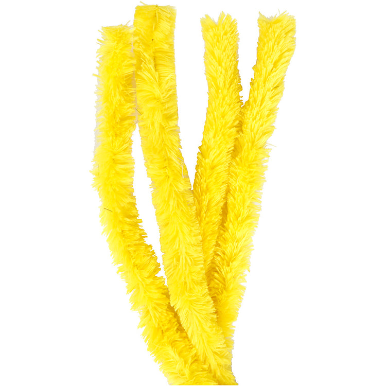 Creativ company chenille, l: 40 cm, épaisseur 30 mm, jaune, 4 pièces 1 boîte