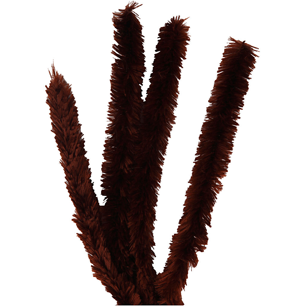 Creativ company chenille, l: 40 cm, épaisseur 30 mm, marron, 4 pièces 1 boîte