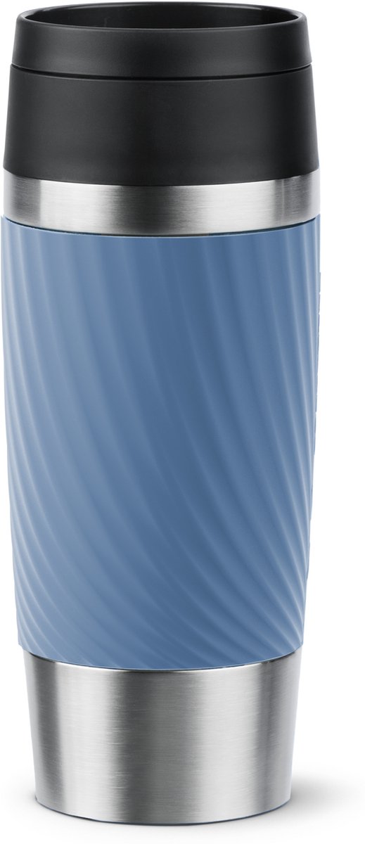 Tefal travel mug classic twist - bouteille thermos - 0,36l - bleu - compact - étanche - adapté au café