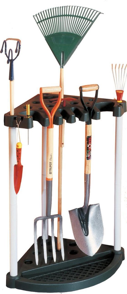 Support Curver Keter pour outils de jardin, support à outils d'angle, construction solide