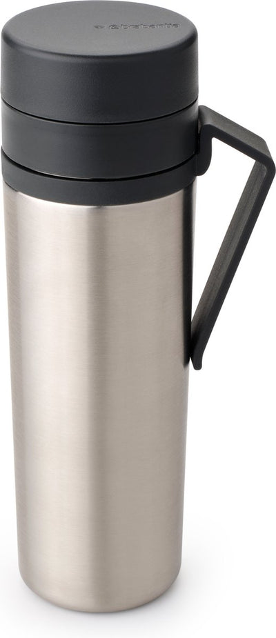 Brabantia make take bouteille thermos - tasse à café à emporter - 500 ml - gris foncé