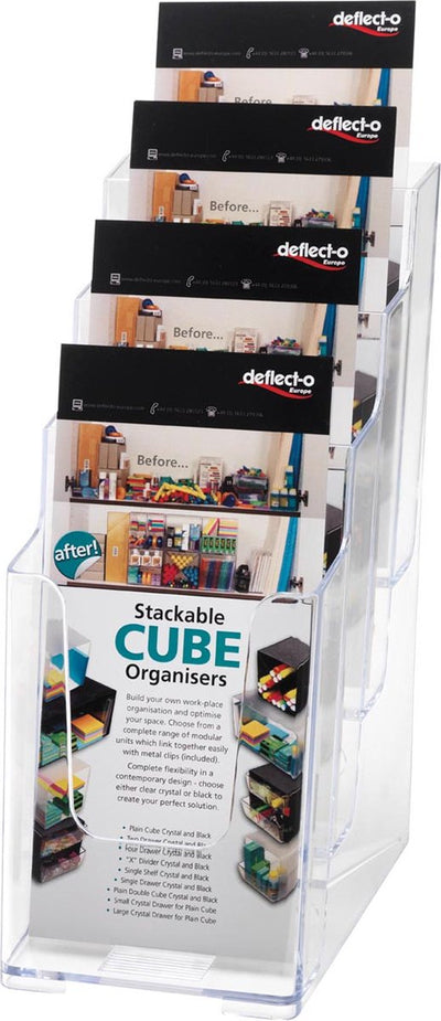 Porte-brochures deflecto 77701 transparent dl