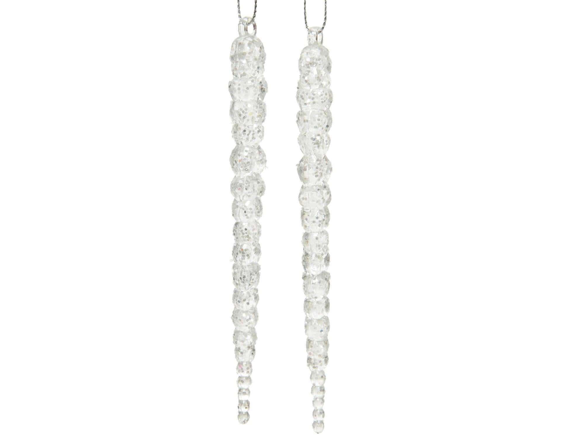 Decoris Pendentif de Noël glaçon paillettes 14cm 2 pcs.