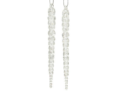 Decoris Pendentif de Noël glaçon paillettes 14cm 2 pcs.