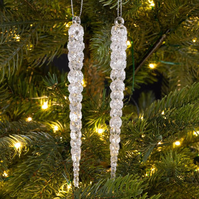 Decoris Pendentif de Noël glaçon paillettes 14cm 2 pcs.