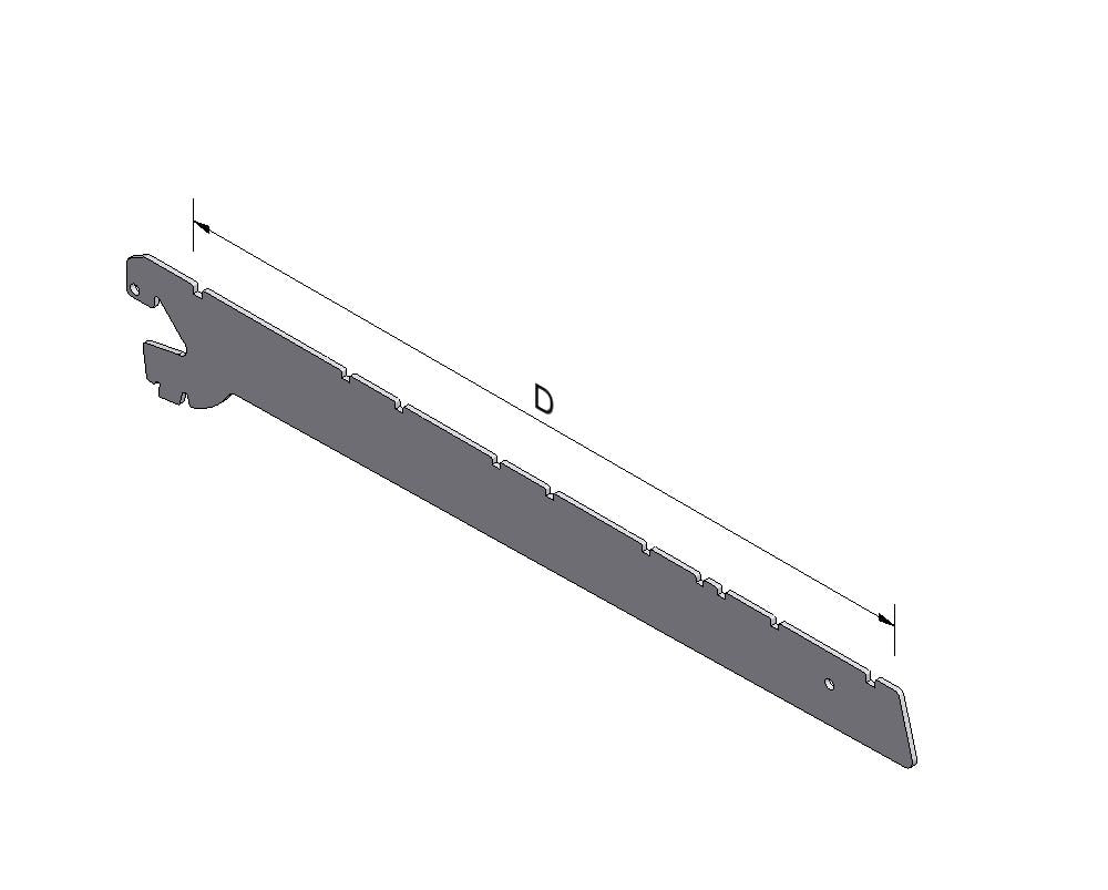 Kit de supports d'étagère pour matériel d'étagère (2) 2h profondeur 47 argent