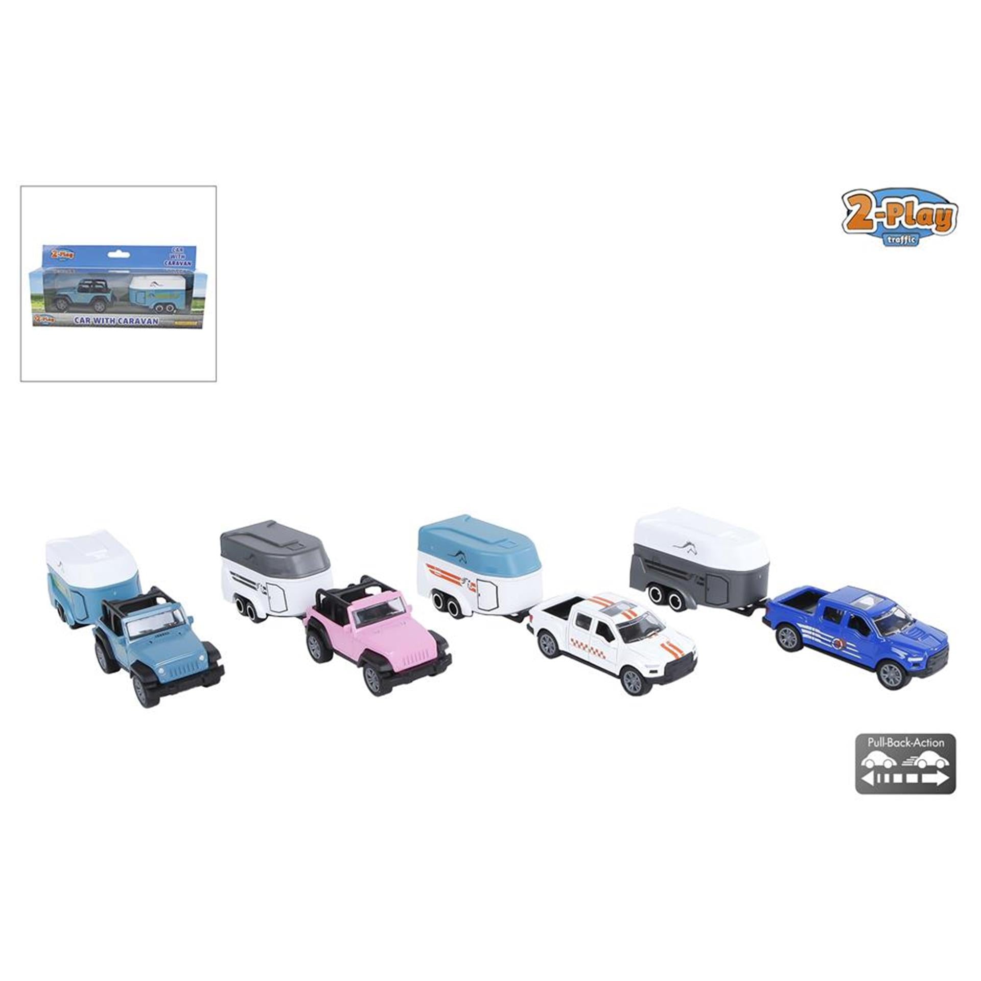 Voiture 2 jeux avec remorque à chevaux 16,5 cm