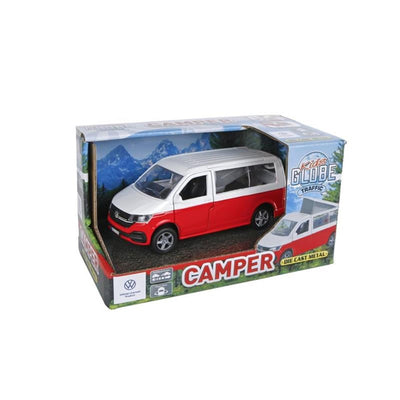 Kids Globe Globe VW Transporter Camper Die-Cast Pull Back, 13,5 cm