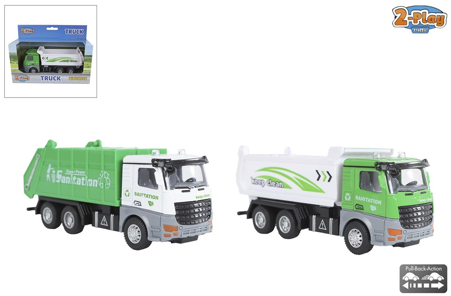 Camion benne ou camion poubelle 2 jeux 15cm