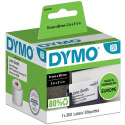 Etiquette porte-nom dymo 89x51mm rouleau 300 pièces