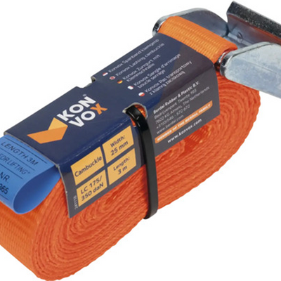Konvox 1076672 - sangle de tension boucle de serrage 3m 25mm HD 350 dan orange | 1 pièce