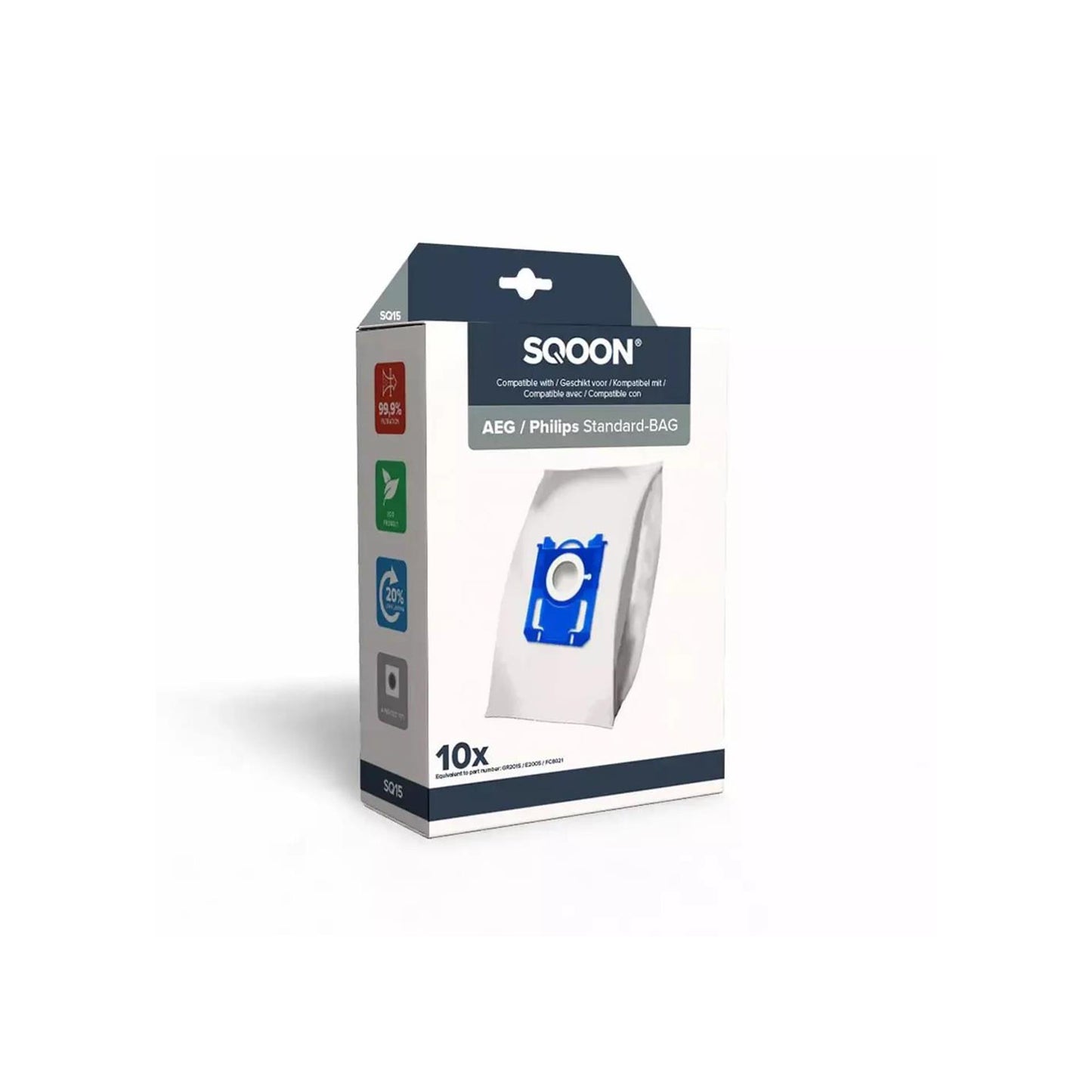 Sac aspirateur Sqoon support Philips. 10 pièces