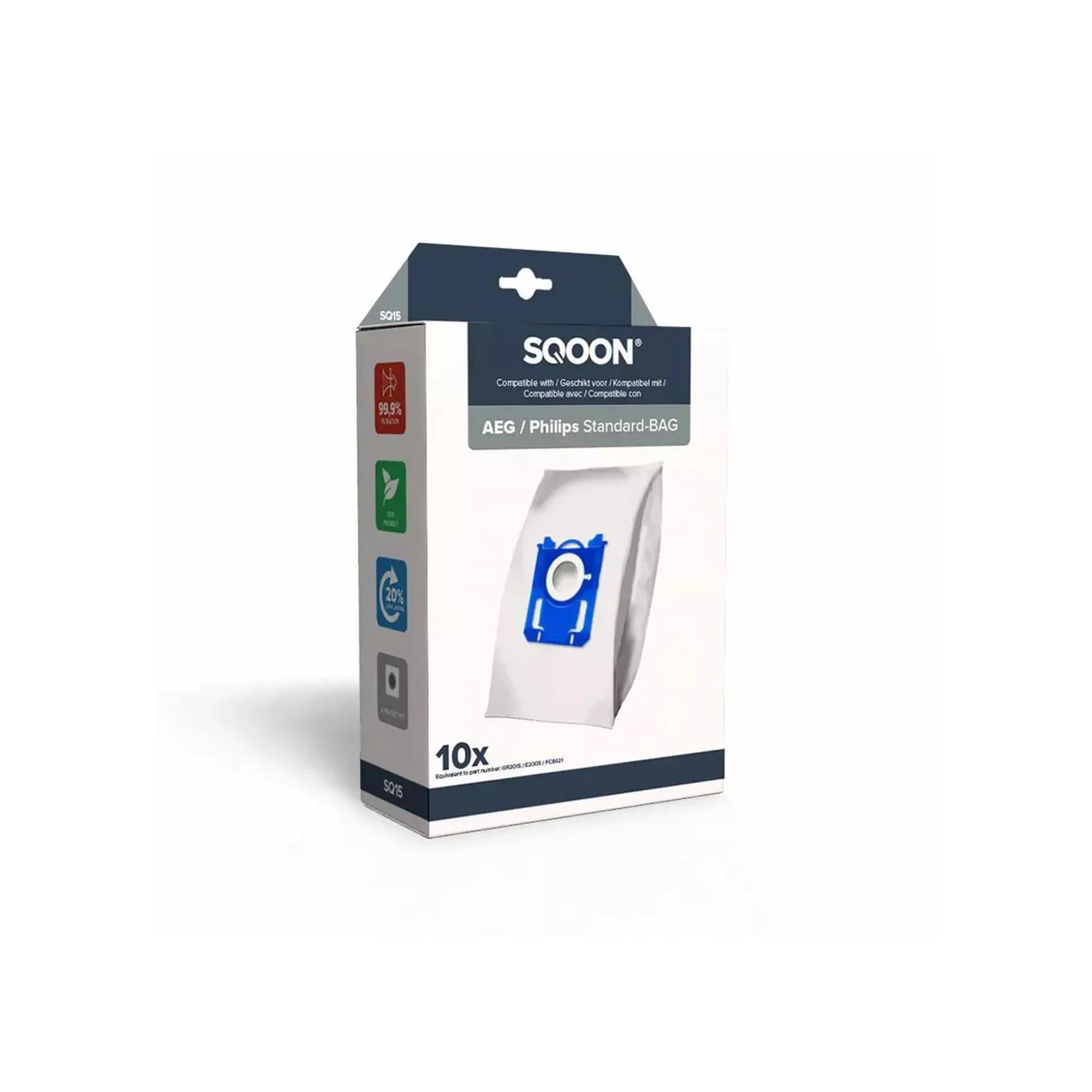 Sac aspirateur Sqoon support Philips. 10 pièces