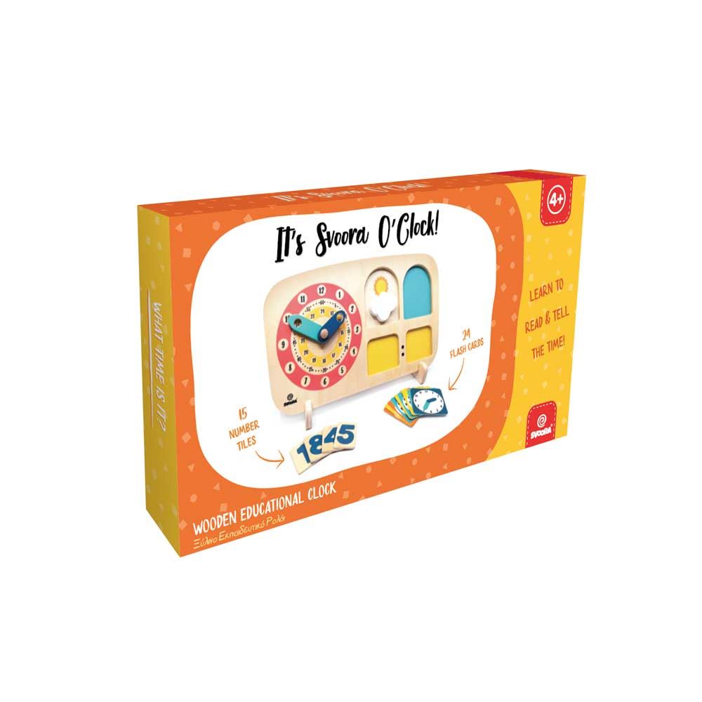 Jeu éducatif, jeu de temps d'horloge en bois. 4+