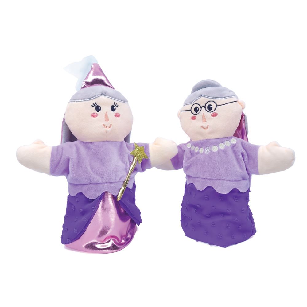 Fée grand-mère marionnette à main double face. 25 cm. 3