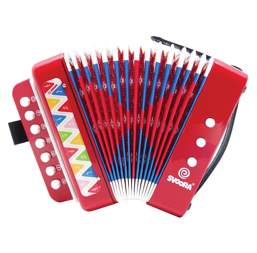 Accordéon rouge 7 touches (14 notes). 5+