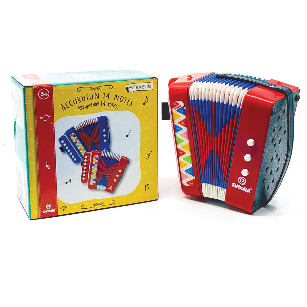 Accordéon rouge 7 touches (14 notes). 5+
