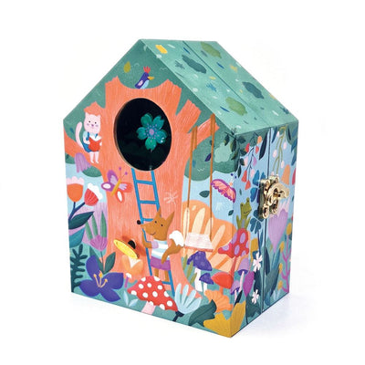 Boîte à bijoux avec cabane dans les arbres à musique. 4+