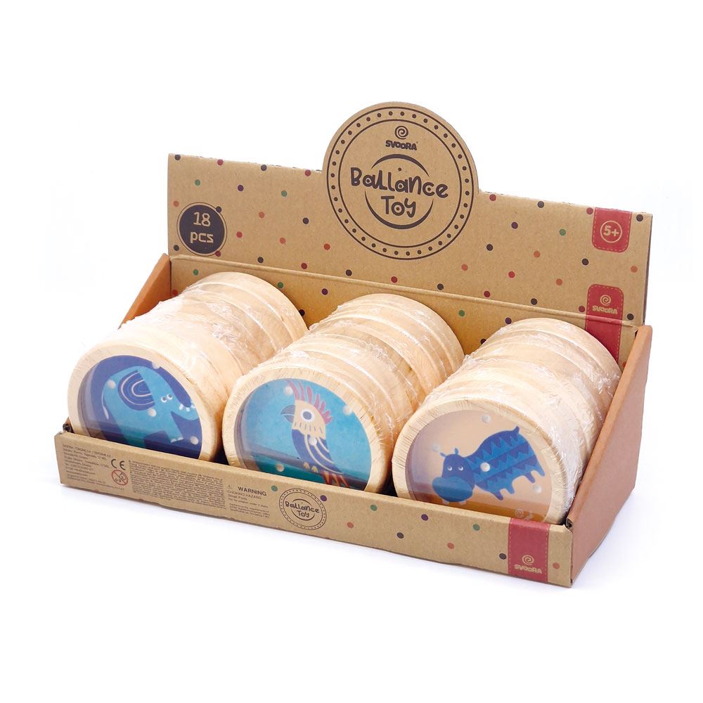Dsp. jeu d'équilibriste en bois animaux 6 culs.