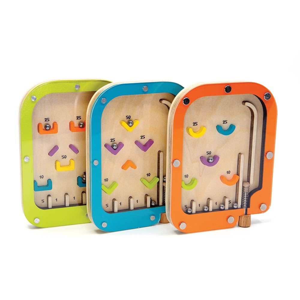 Dsp. flipper en bois 3 ass. 12 pièces.
