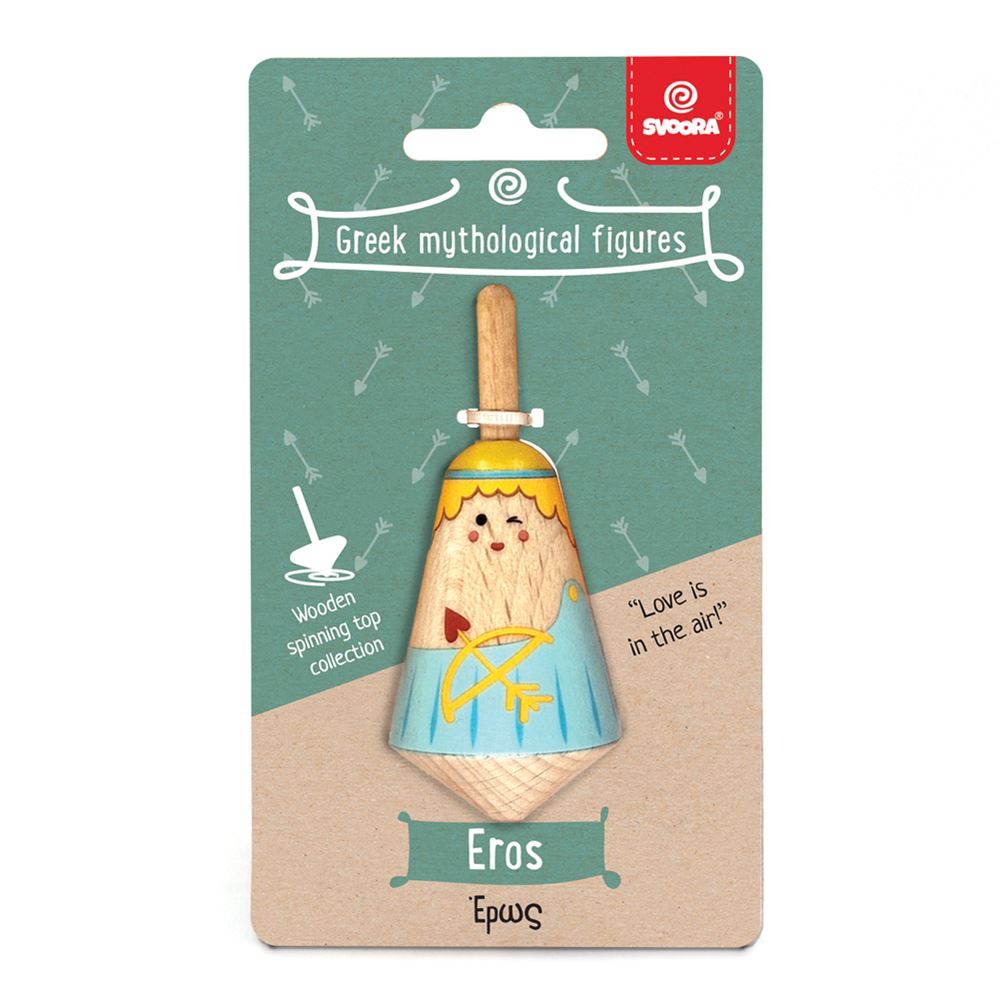 Péage grec en bois : eros. 3,5x3,5x8 cm.