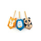 Dsp. toupie en bois panda, renard et pingouin. 2