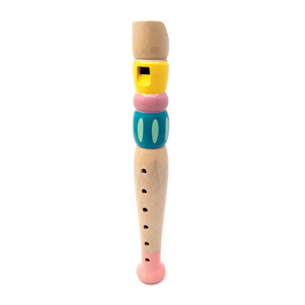 Flûte à bec en bois paon violet 20 cm. 3+