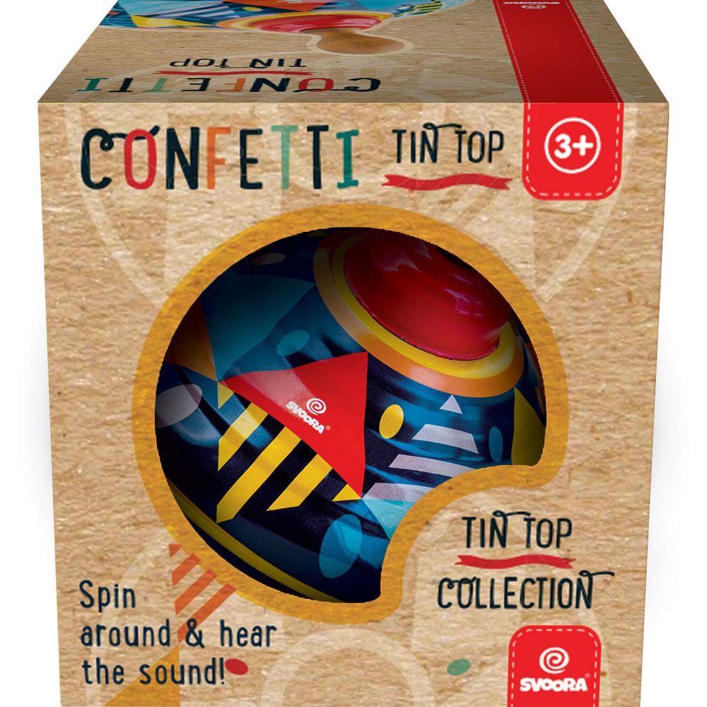 Toupies confettis moyens. 3+