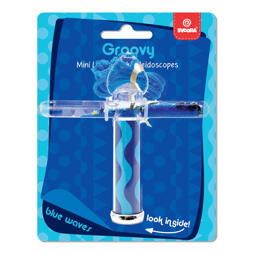 Mini kaléidoscope liquide 'vagues bleues'