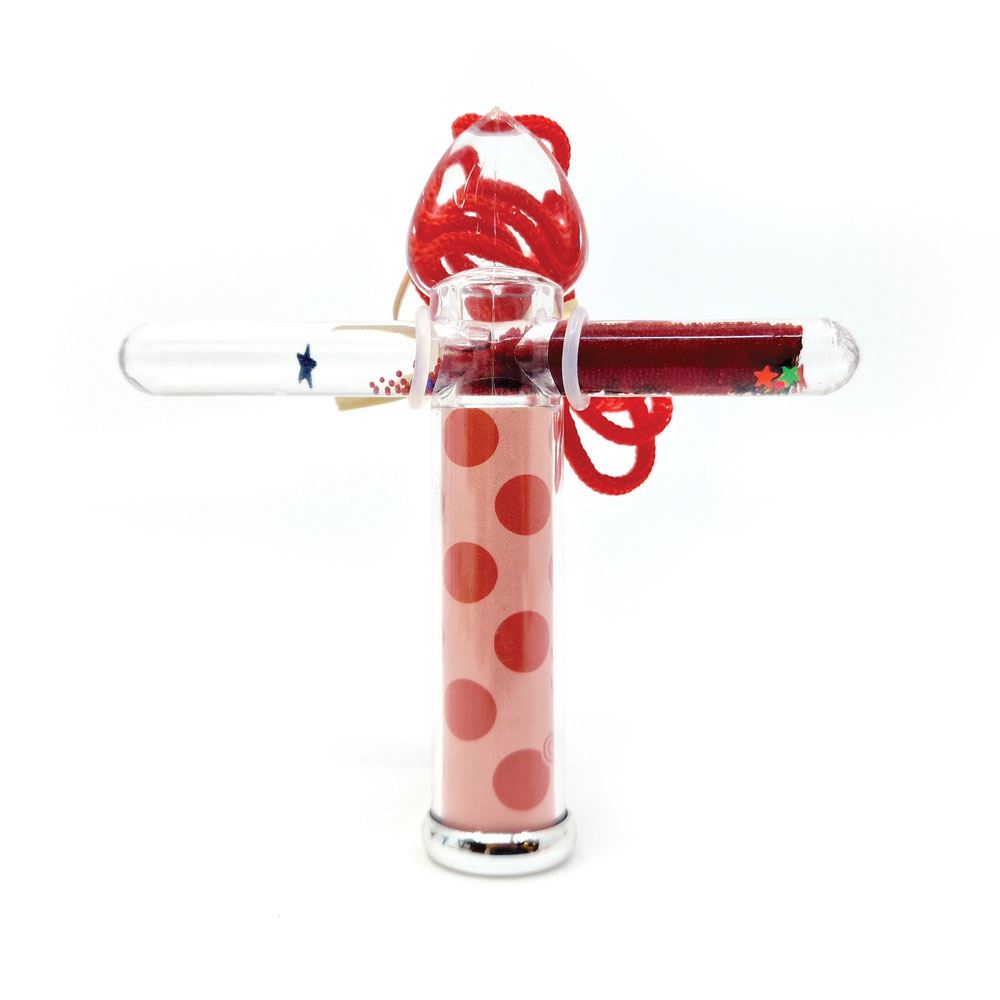 Mini kaléidoscope liquide 'points rouges'
