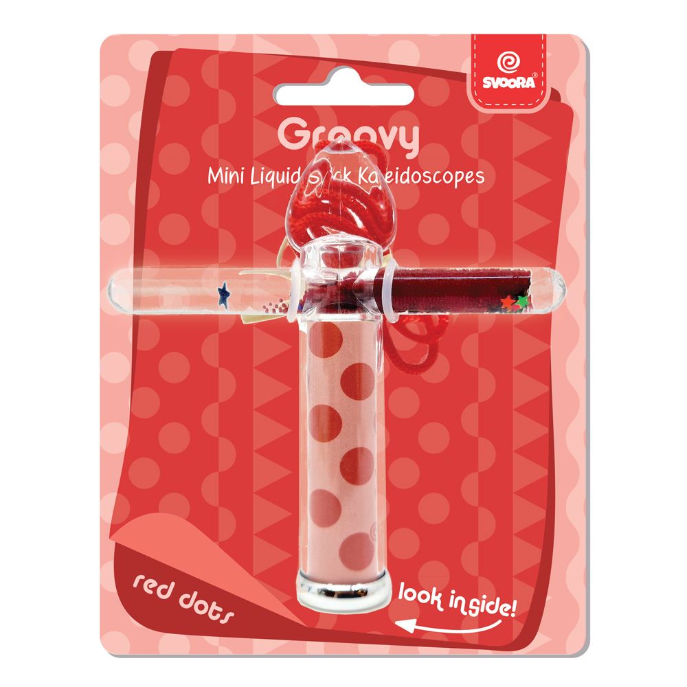 Mini kaléidoscope liquide 'points rouges'